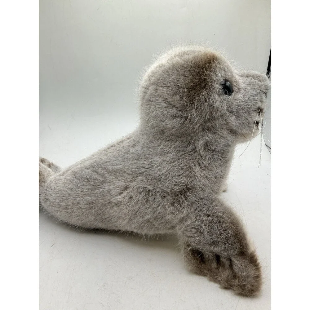Steiff 12” Robby Baby Squeaker Plush Toy Gray Seal w/ Tag 1178/14